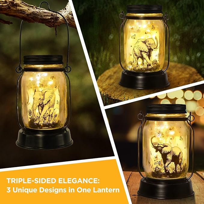 kyoryuger Elephant Gifts for Women/Men Elephant Lovers Solar Lantern Mom - Image 2