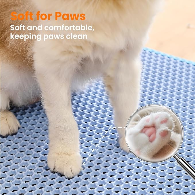 Extra Large Cat Litter Mat, 30x22 Inches Honeycomb Double Layer Cat Litter - Image 7