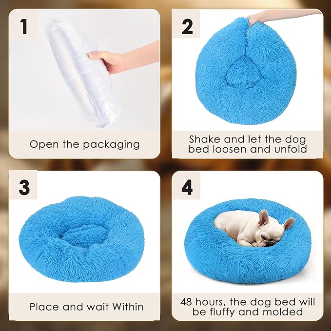 Dogs Bed for Small Dogs, Anti-Anxiety Washable Round Bed - Image 6