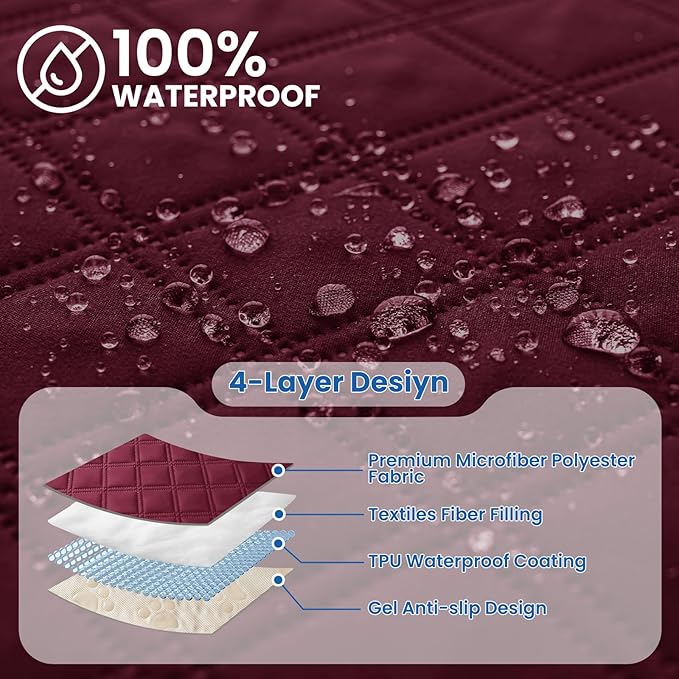 Waterproof Couch Covers for Pets, Waterproof Dog Bed Cover, Anti-Slip Soft Dog - Image 2