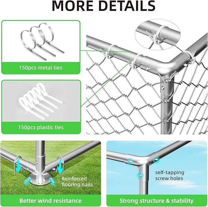 7.8'x7.8' Large Outdoor Dog Kennel, Heavy Duty Dog Enclosure - Image 5