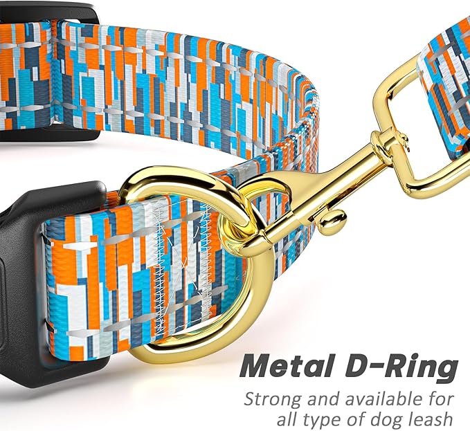 Reflective Dog Collar for Medium Dogs, Cute Boho Adjustable Heavy-Duty Nylon - Image 5