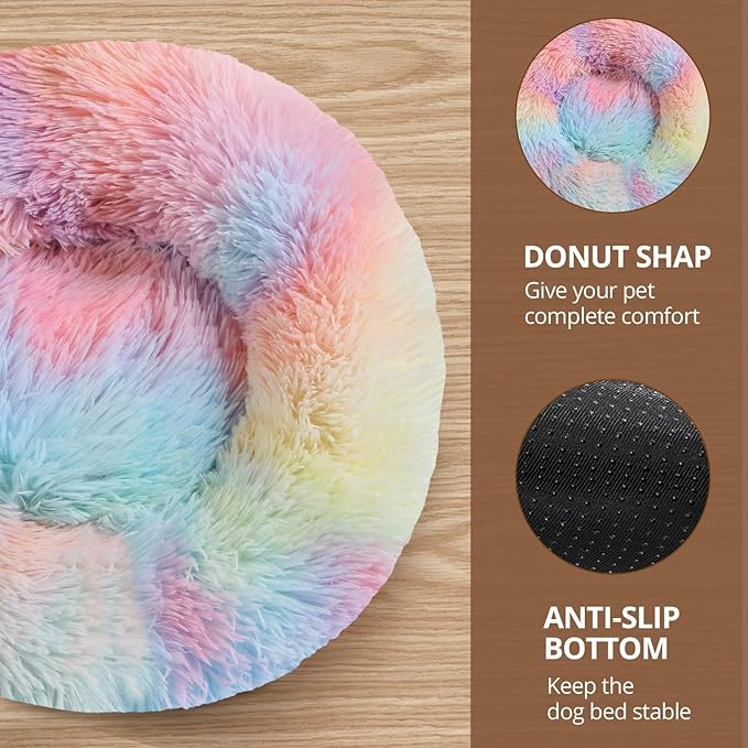 JOLLYVOGUE Calming Dog Bed Large Size Dog, Anti-Anxiety Donut Large Pet Bed - Image 3
