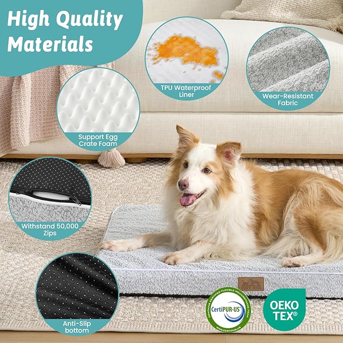 Dog Bed for Extra Large Dogs, Rectangular XL Orthopedic Dog Beds, Foam - Image 5