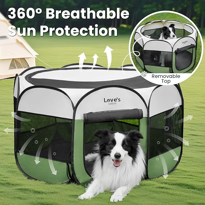 Love's cabin Pet Puppy Dog Playpen, Medium Dog Tent Crates Cage Indoor/Outdoor - Image 9