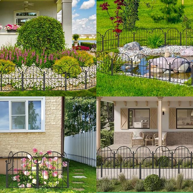 Garden Fence, 17 in x 21 ft Arched Rustproof Metal No Dig Fence Garden Fence - Image 6