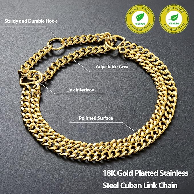 Stainless Steel 18K Gold Dog Collar - Image 2