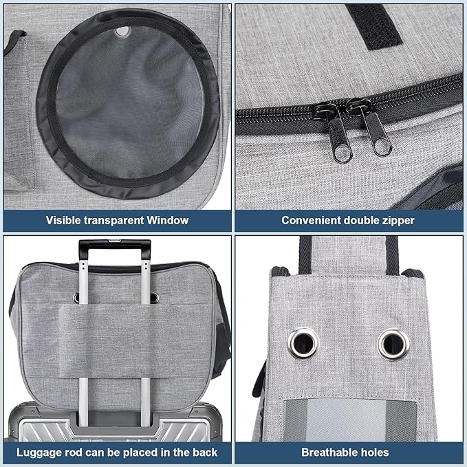 OWNPETS Pet Sling Carrier, Pet Airline Carrier Travel Bag, Fit 10~13lb Small - Image 4