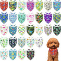 30 Pcs Dinosaurs Dog Bandanas for Small Dogs Stitch Dog Bandana Bulk Reversible by Bestwishforyou