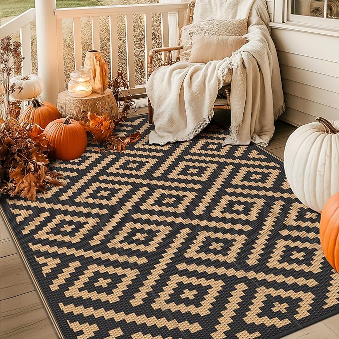 GENIMO Outdoor Rugs 8x10 Waterproof, Reversible Mats, Area Plastic Straw Rug - Image 9