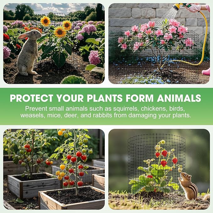 9 PCS Plant Protectors from Animals, 12x12 Inch Heavy Duty Metal Plant Cages - Image 4