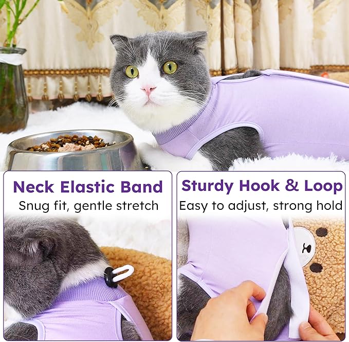 Cat Recovery Suit, Breathable Cat Surgery Recovery Suit Female, Cat Onesie - Image 3