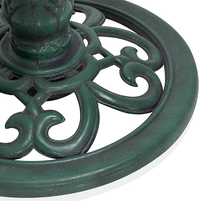 Alpine Corporation TEC116 Outdoor Aged Green Pedestal Birdbath - Image 11