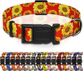 Sunflower Dog Collar, Floral Boys Girls Puppy Collar by Seyezo
