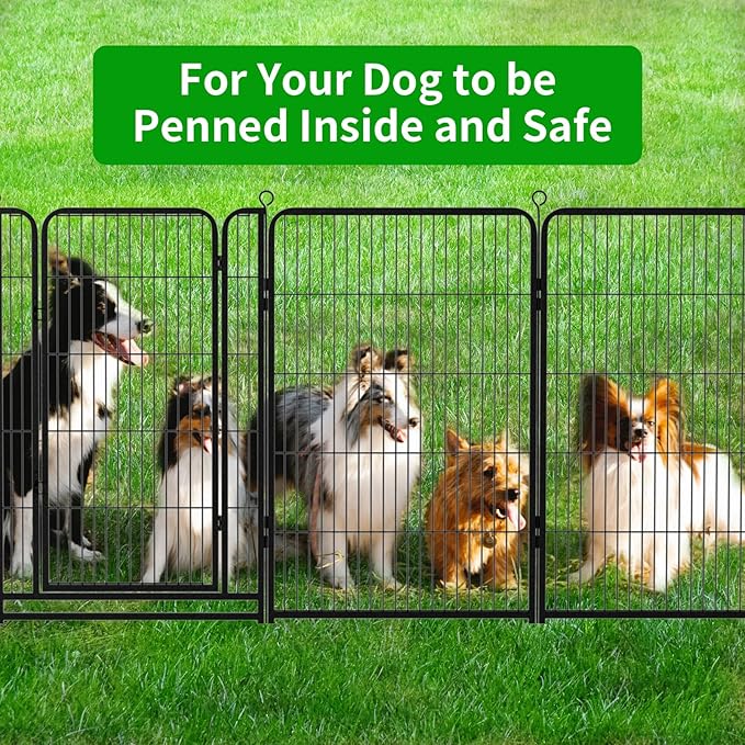 Dog Playpen Outdoor Extra Wide 32 Piece Panels Heavy Duty Dog Fence 47" Height - Image 9