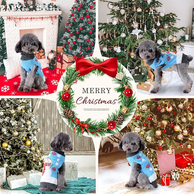 Pet Christmas Dog Sweaters Cute Animal Snowman Printed Puppy Xmas Costumes - Image 8