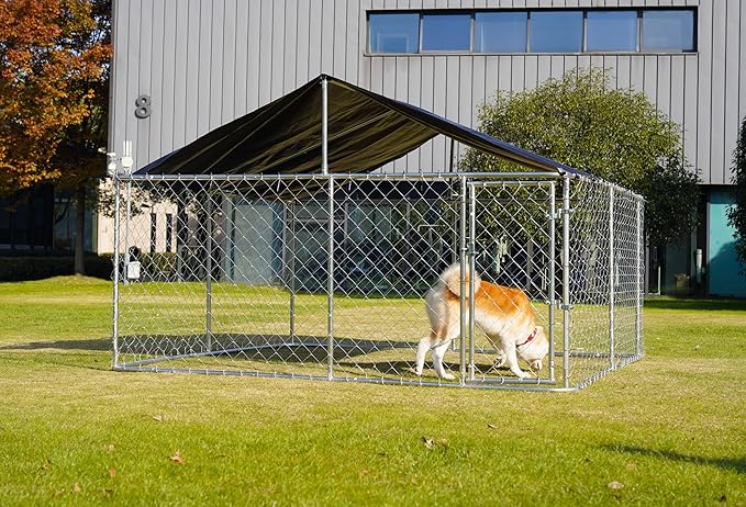 Petonly Outdoor Dog Enclosure Heavy Duty Dog Kennel House Mesh Dog Big Cage Pet - Image 7