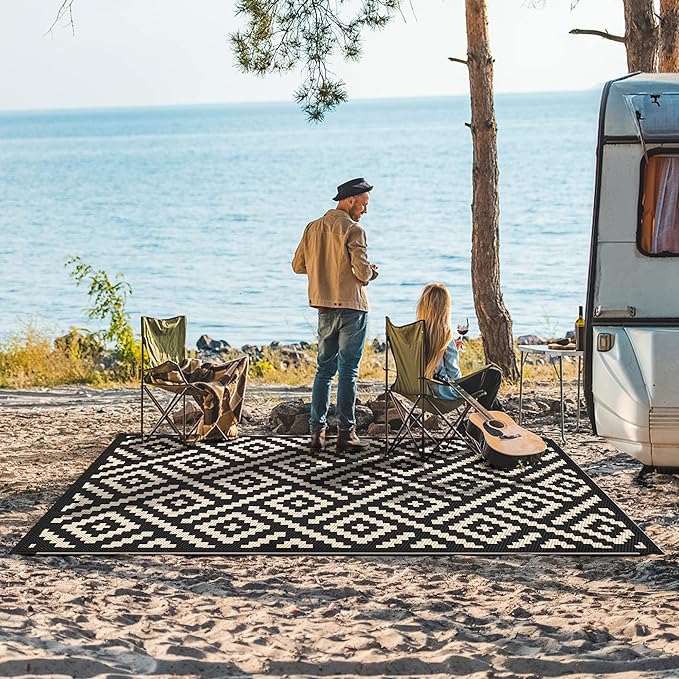 GENIMO Outdoor Rugs 8x10 Waterproof, Reversible Mats, Area Plastic Straw Rug - Image 2