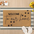Tinideya 2 Pcs Pet Theme Door Mat Paw Welcome Non Slip Coir Mats Dog Cat Floor by Tinideya