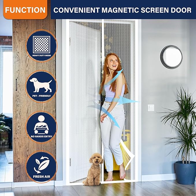 Magnetic Screen Door，Screen Door Mesh，Keep Bugs Out, Heavy-Duty Mesh Curtain - Image 5