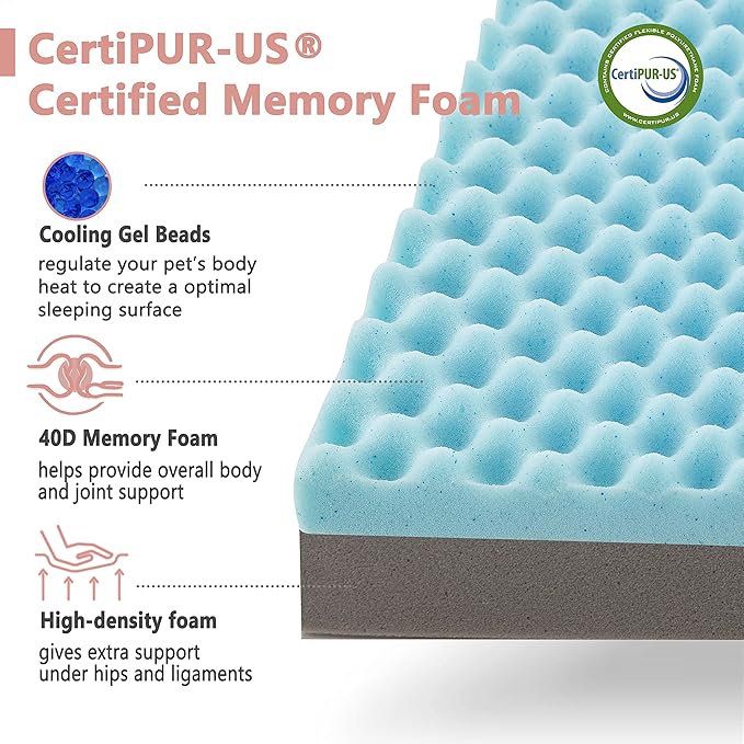 Memory Foam Medium Dog Bed, Cooling Dog Beds - Image 3