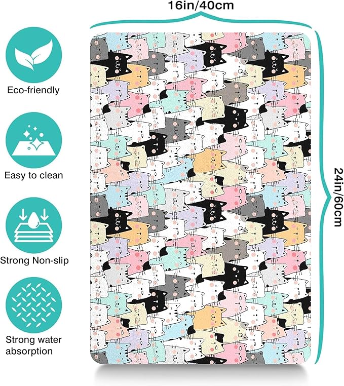 Pet Feeding Mat for Floors Waterproof Dog Mat for Food and Water Absorbent - Image 4