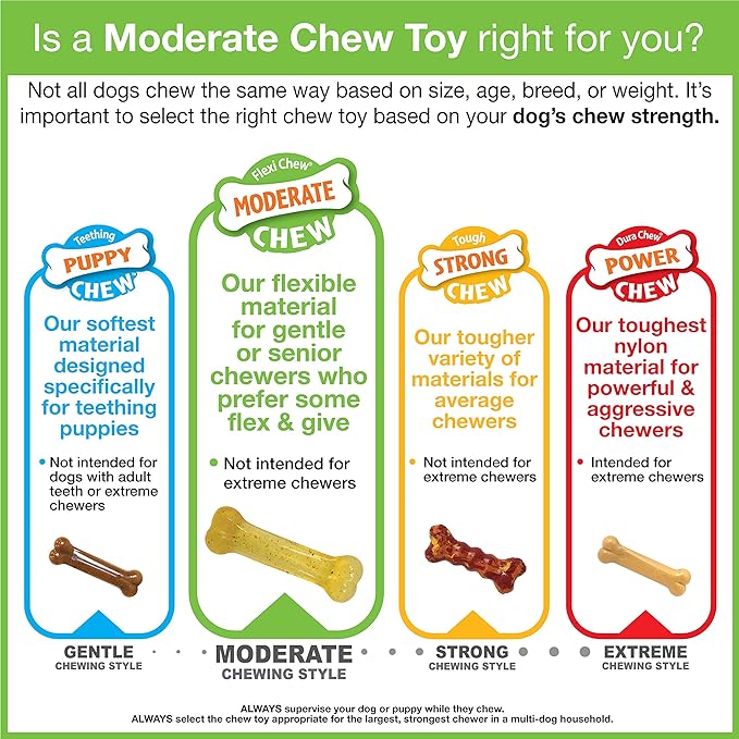 Nylabone Moderate Chew Flexi Chew Bone Peanut Butter & Bacon XX-Small/Tiny - Image 10