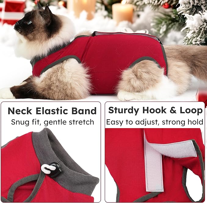 Cat Recovery Suit, Breathable Cat Surgery Recovery Suit Female, Kitten Onesie - Image 3