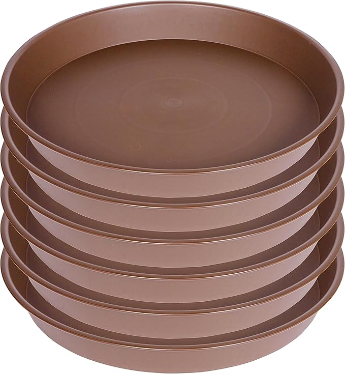 6 Pack of 7 inch Plant Saucer, Heavy Duty Plastic Plant Water Tray 7 inch Round by Bleuhome