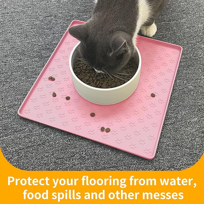 Ptlom Pet Placemat for Dog and Cat, Waterproof Non-Slip Silicone Feeding Bowl - Image 5