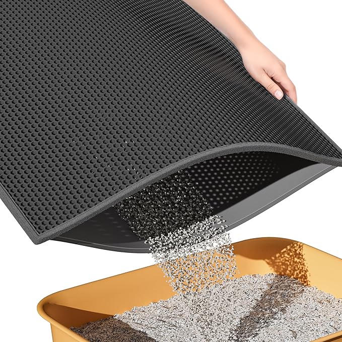 ESTHELLO Cat Litter Mat Large, Cat Litter Trapping Mat, Honeycomb Double Layer by ESTHELLO