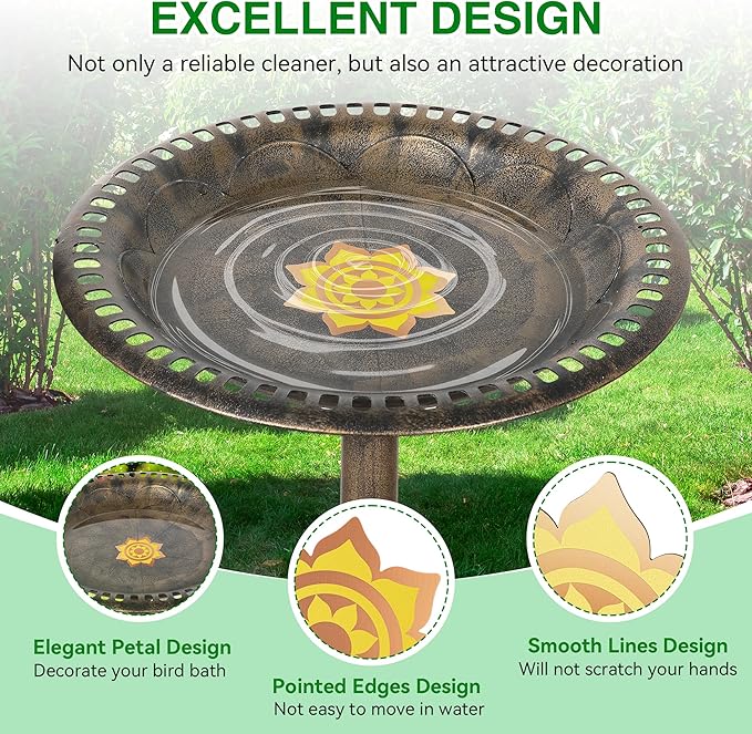 Saillong 2 Pack Bird Bath Copper Disk, Reinforced 99.99% Pure Copper Bird Bath - Image 4