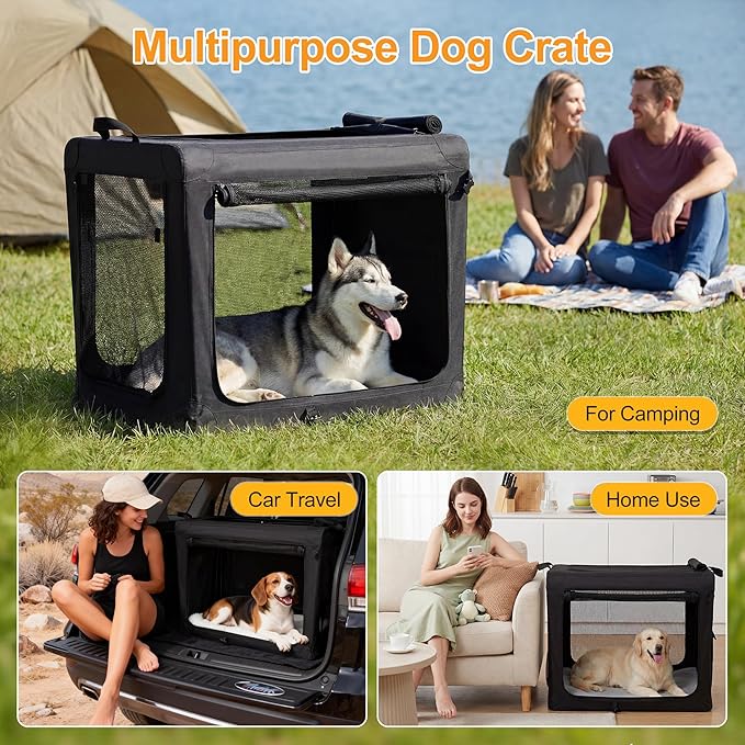 Dog Travel Crate 30 Inch, Portable Soft-Sided Travel Carriers - Image 7