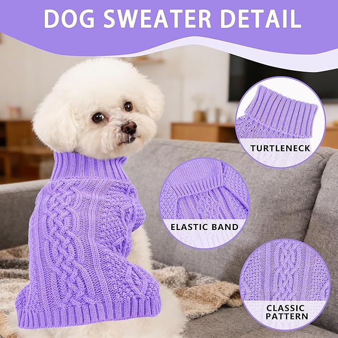 Small Dog Sweater Dog Clothes for Small Dogs Winter Puppy Clothes Warm Pet Cat - Image 3
