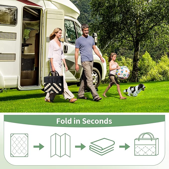 GENIMO Outdoor Rug for Patio Clearance, Reversible Plastic Camping Rugs - Image 6