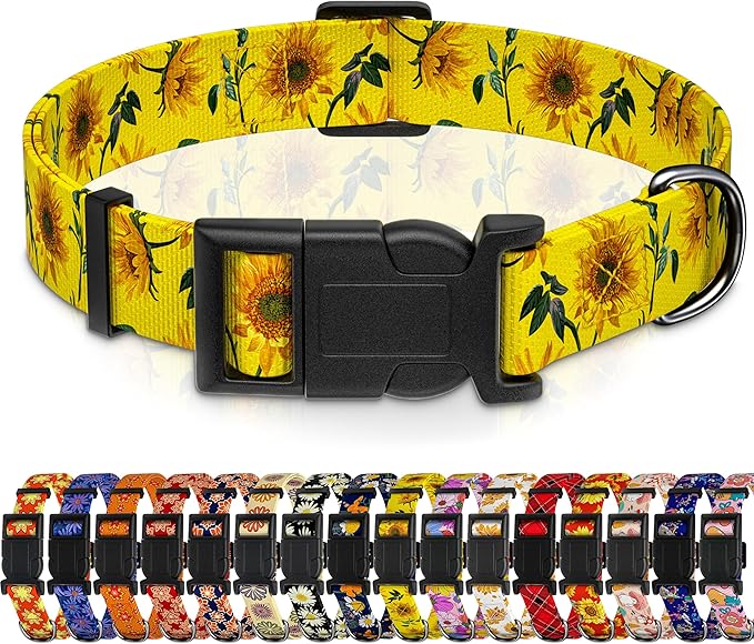 Dog Collar, Floral Boys Girls Puppy Collar by Seyezo
