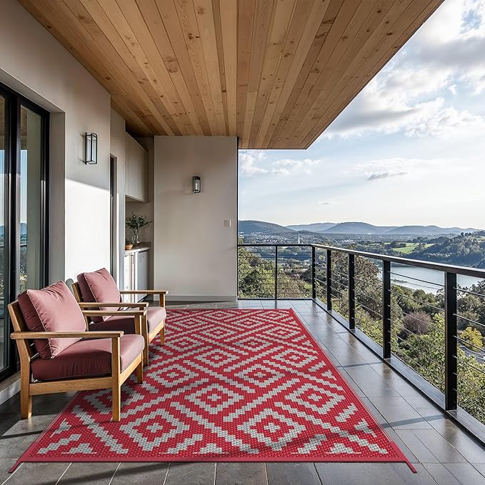 GENIMO Christmas Outdoor Rug for Patio Clearance, Lightweight Waterproof RV - Image 4