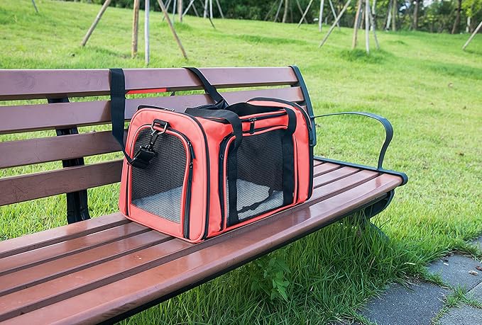 Soft Sided Carrier for Small Medium Cats Dogs, TSA Airline Approved Collapsible - Image 9