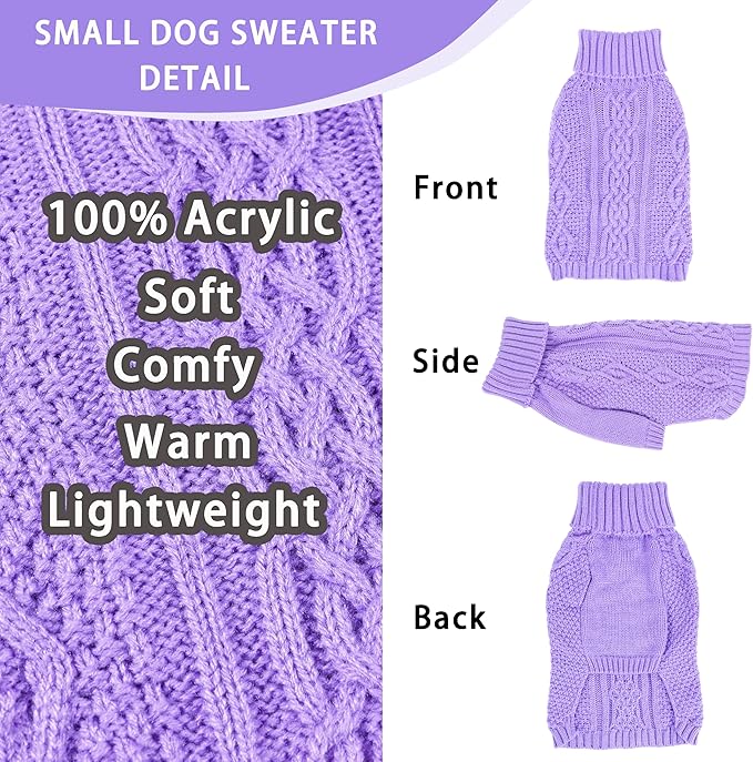 Small Dog Sweater Dog Clothes for Small Dogs Winter Puppy Clothes Warm Pet Cat - Image 4