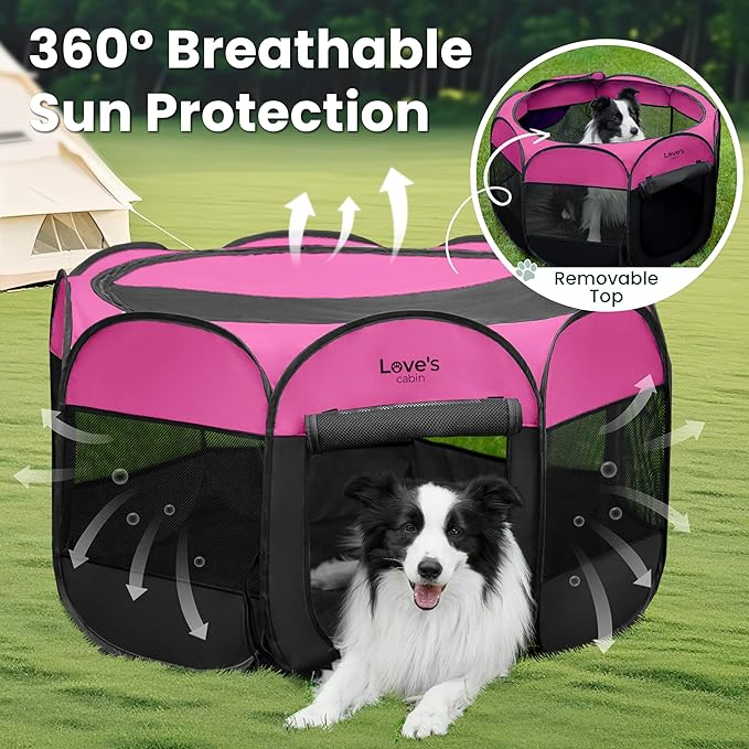 Love's cabin Pet Puppy Dog Playpen, Large Dog Tent Crates Cage Indoor/Outdoor - Image 9