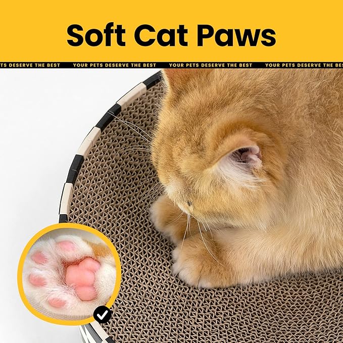 Cat Scratcher Cardboard, 2 in 1 Oval Cat Scratch Pad Bowl - Image 5