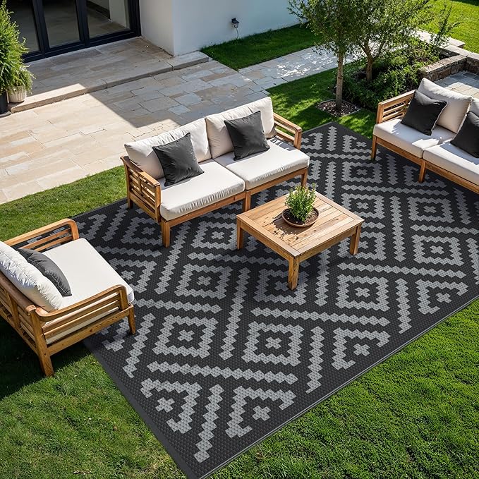 GENIMO Outdoor Rug for Patio Clearance, Reversible Plastic Camping Rugs - Image 4