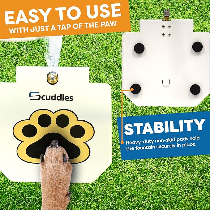 Scuddles Outdoor Dog Water Fountain – Step-On Dog Sprinkler Toy - Image 8