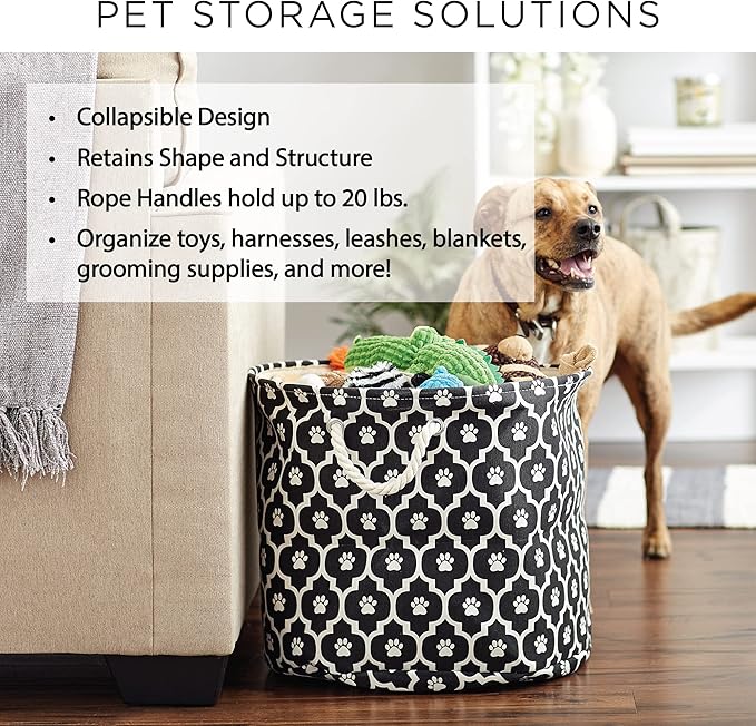 Bone Dry 6192 Pet Storage Collection Lattice Paw Print, Medium Round, Nautical - Image 8