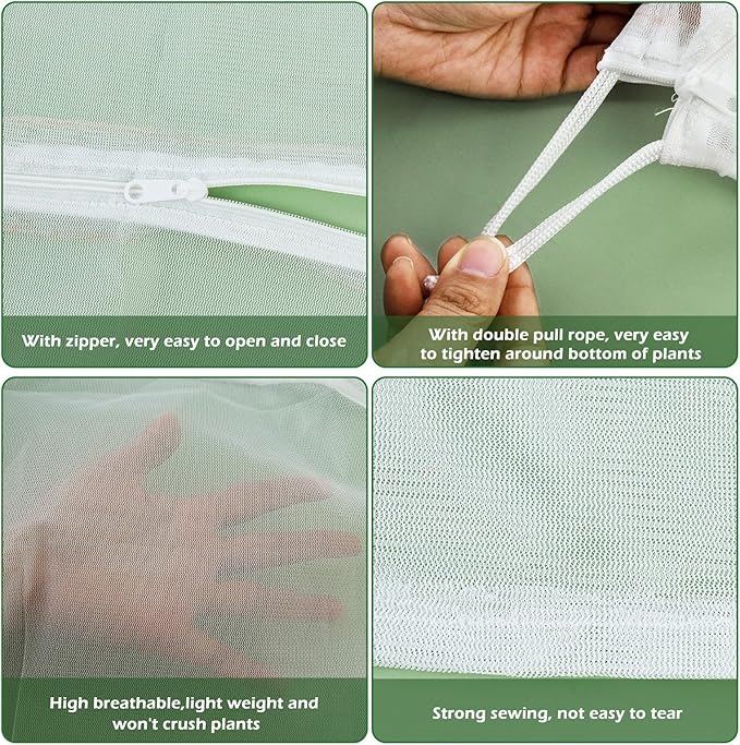 6Pcs Plant Covers from Insects, 3Size Bird Netting Barrier - Image 3