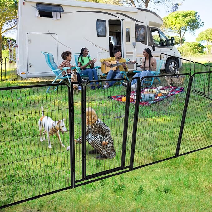 Dog Playpen Outdoor Extra Wide 24 Piece Panels Heavy Duty Dog Fence 47" Height - Image 7