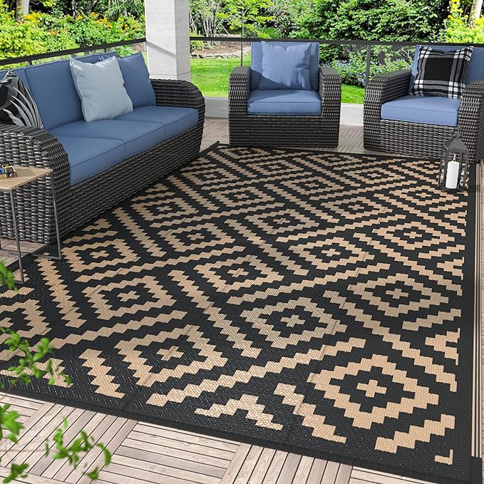 GENIMO Outdoor Rug 4x6 Waterproof, Reversible Mats, Outdoor Area Rug, Plastic by GENIMO
