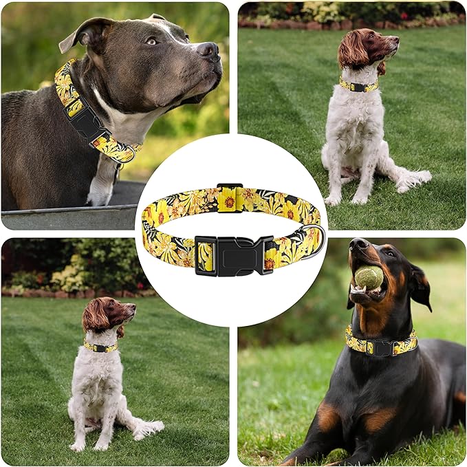 Dog Collar for Boys & Girls, Adjustable Soft Floral Pattern Pet Collar - Image 6