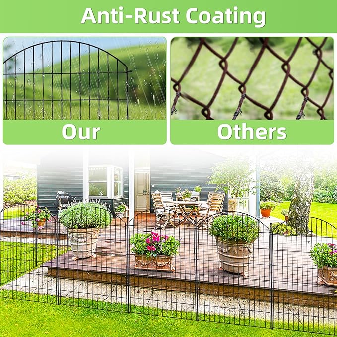 Decorative Garden Fence 40in x24ft, 10 Pack No Dig Fence Animal Barrier - Image 6