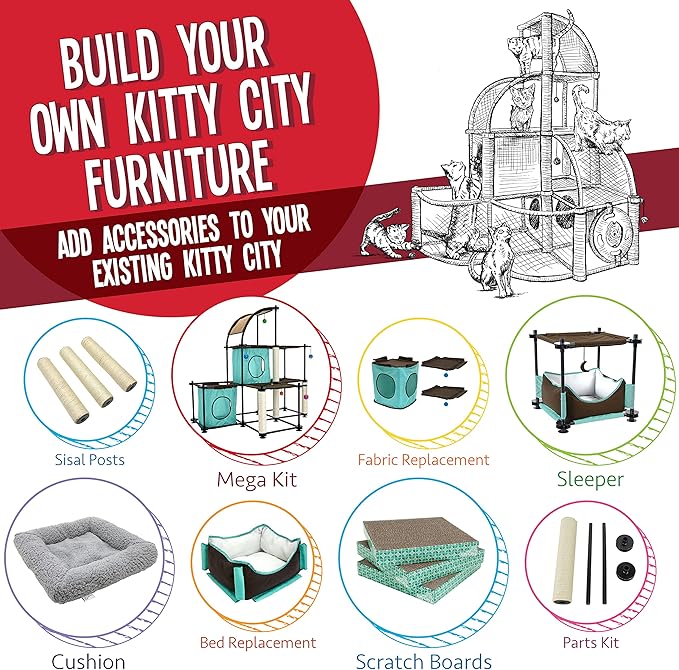 Kitty City Claw Indoor Mega Kit Cat Furniture, Corrugate Cat Scratcher - Image 3